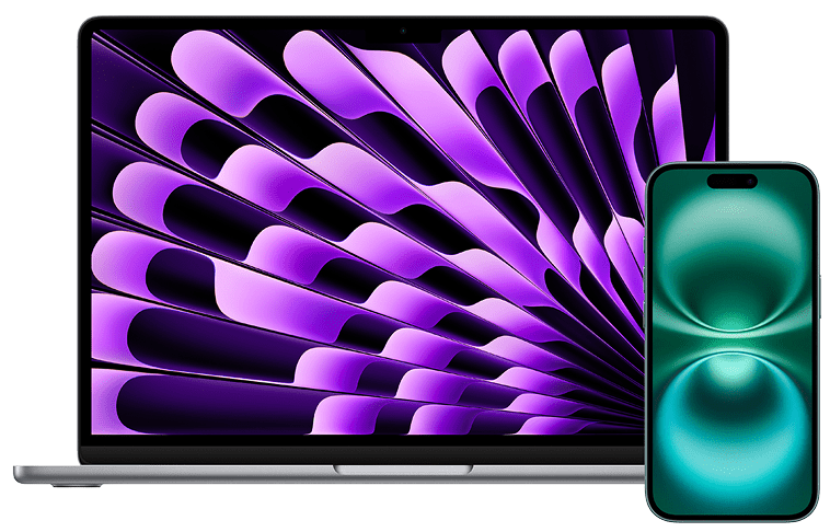image of macbook and iphone